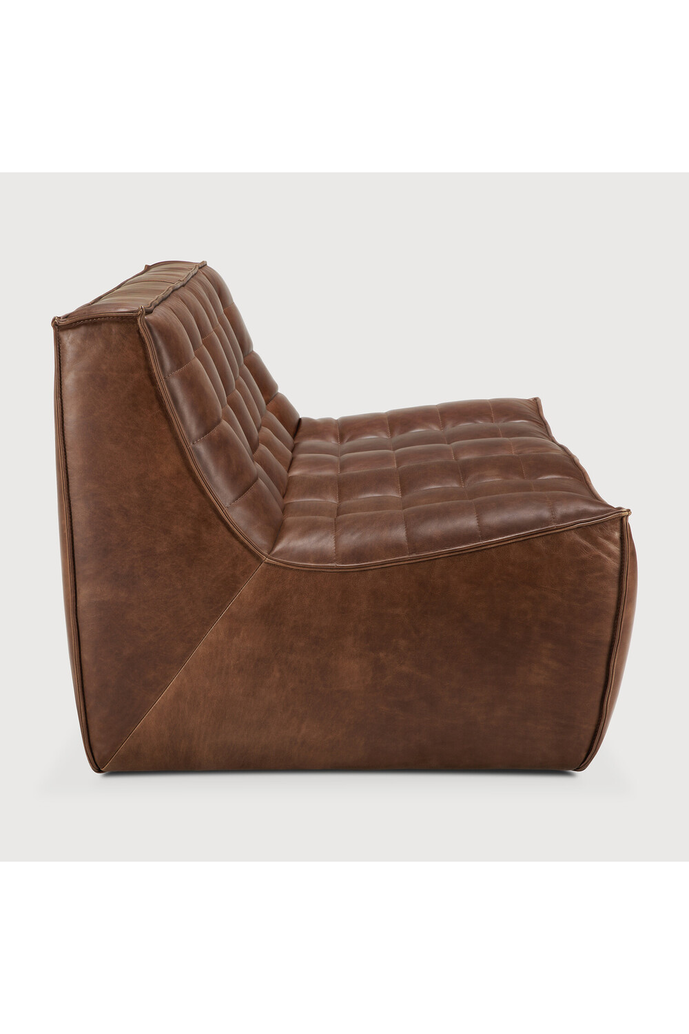   Brown Leather Modular Sofa | Oroa.com