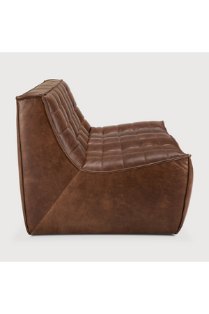   Brown Leather Modular Sofa | Oroa.com