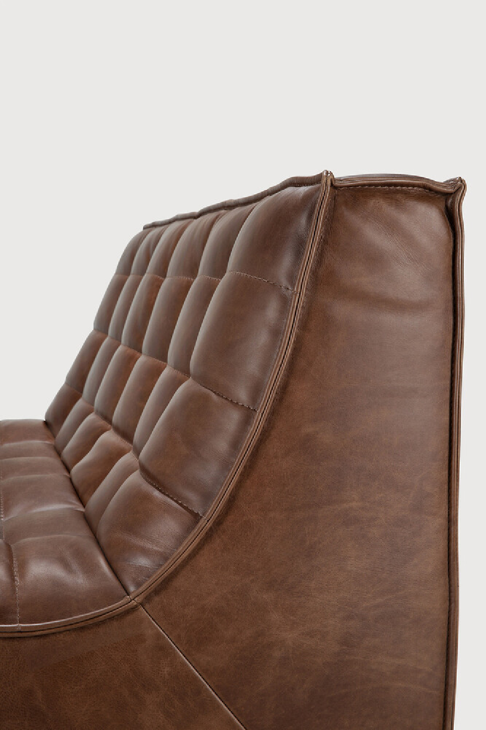   Brown Leather Modular Sofa | Oroa.com