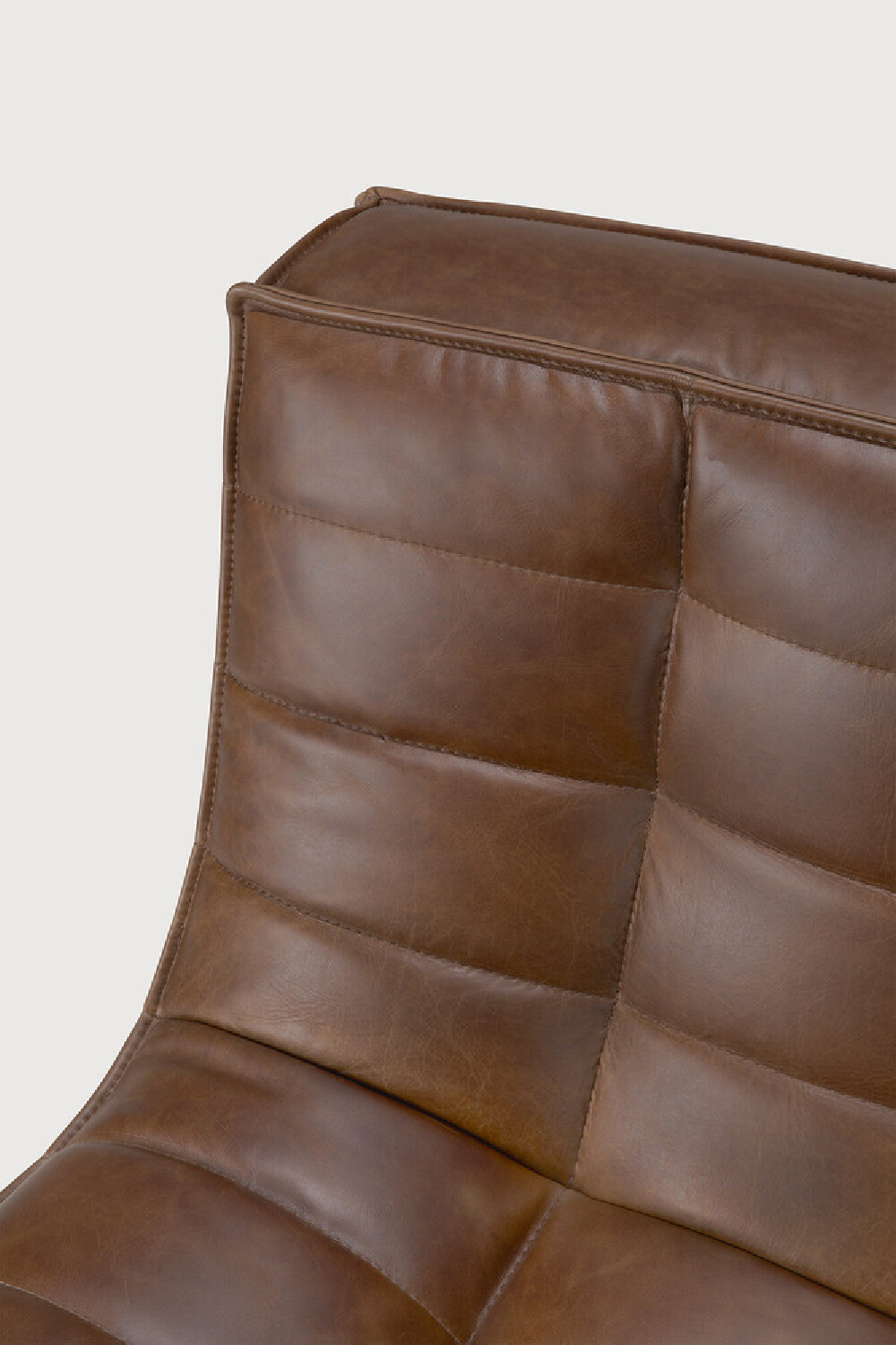   Brown Leather Modular Sofa | Oroa.com