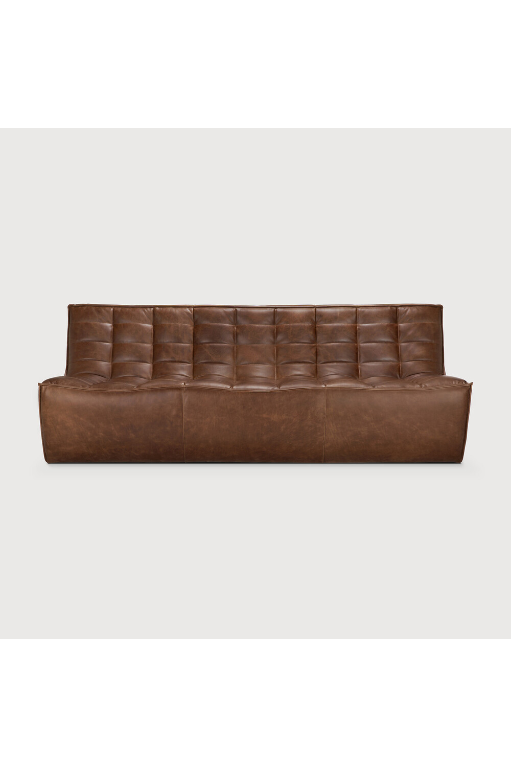   Brown Leather Modular Sofa | Oroa.com