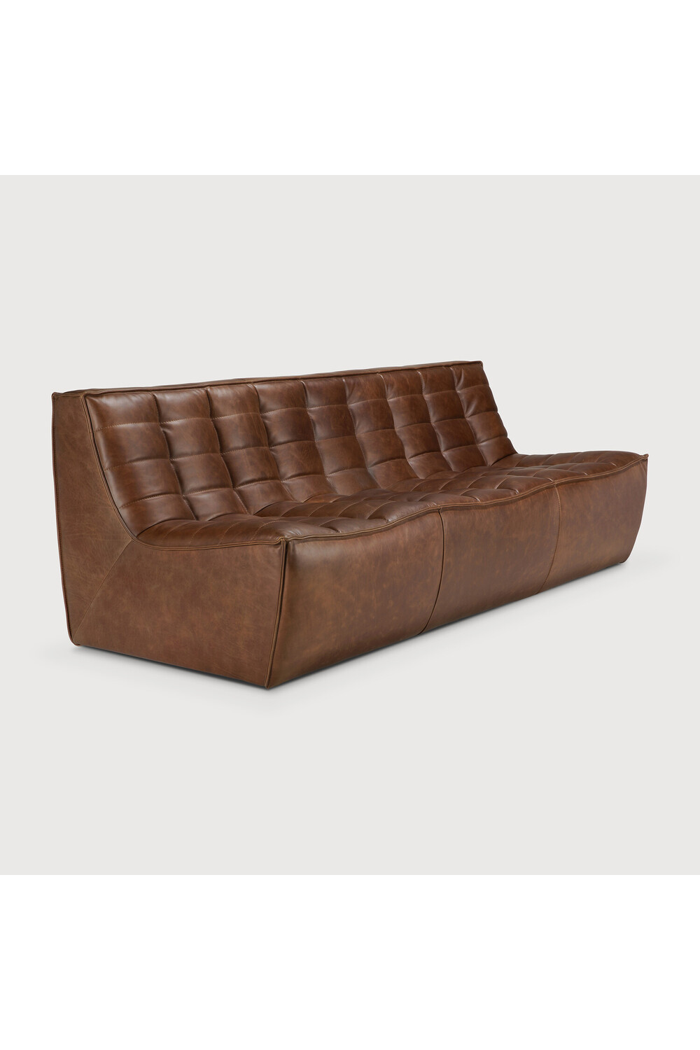   Brown Leather Modular Sofa | Oroa.com