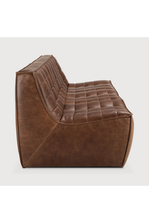   Brown Leather Modular Sofa | Oroa.com