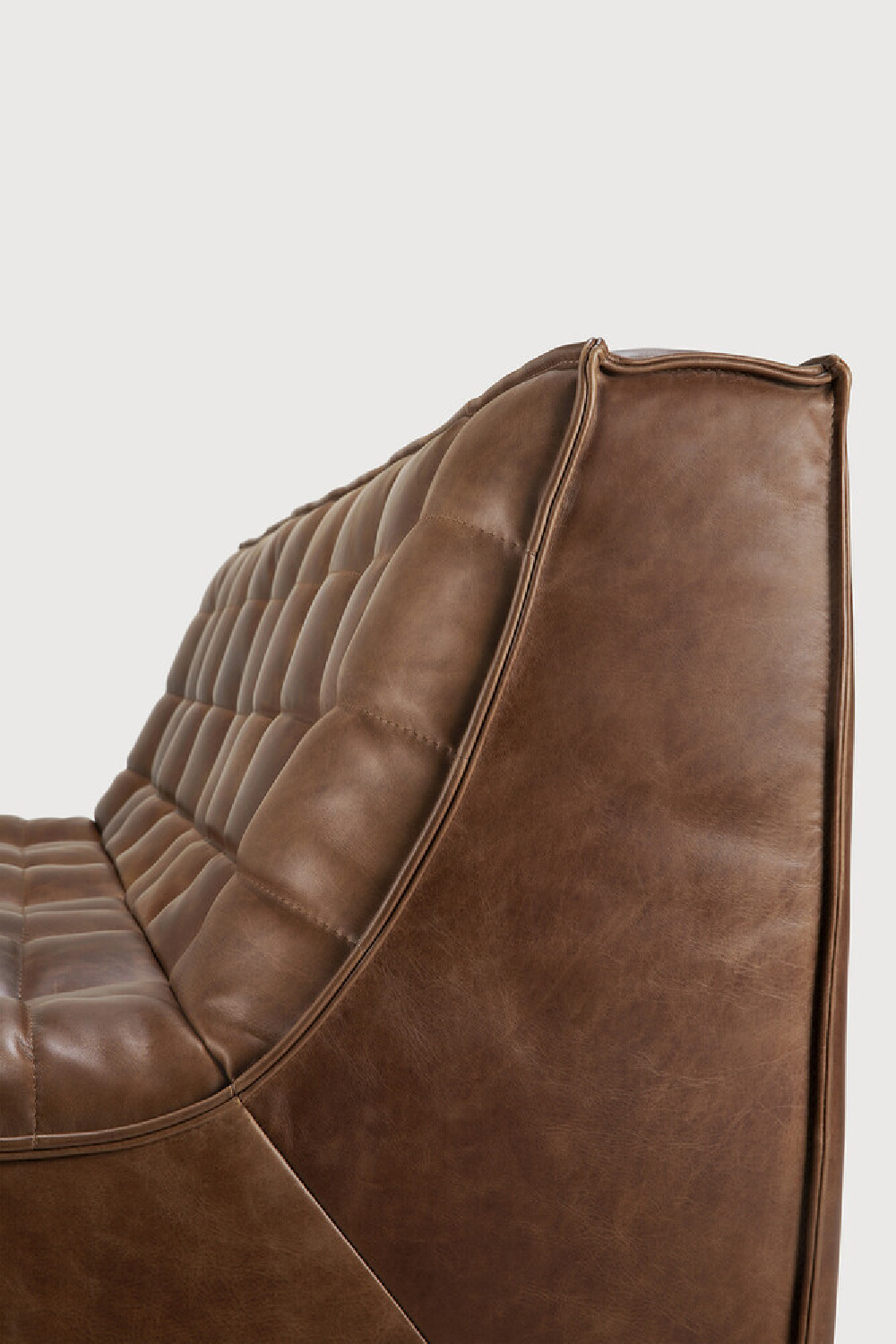   Brown Leather Modular Sofa | Oroa.com