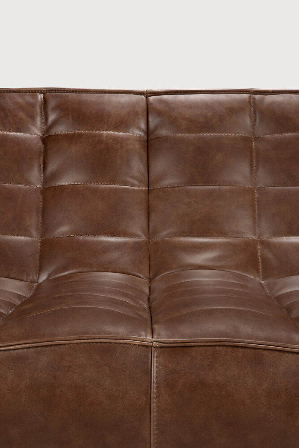   Brown Leather Modular Sofa | Oroa.com