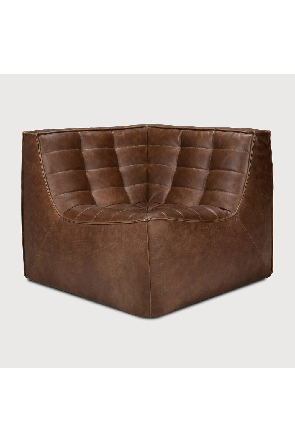   Brown Leather Modular Sofa | Oroa.com