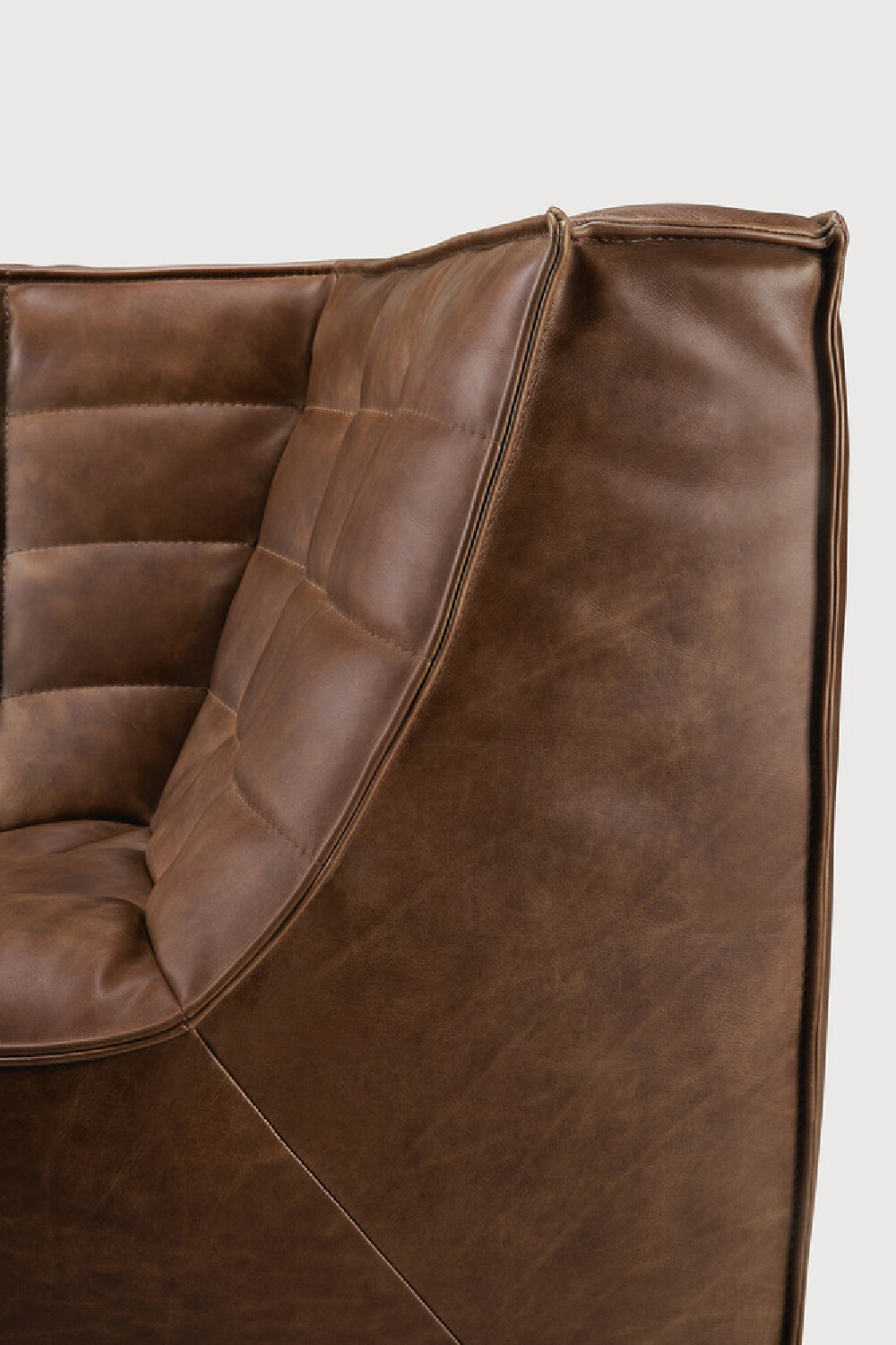   Brown Leather Modular Sofa | Oroa.com