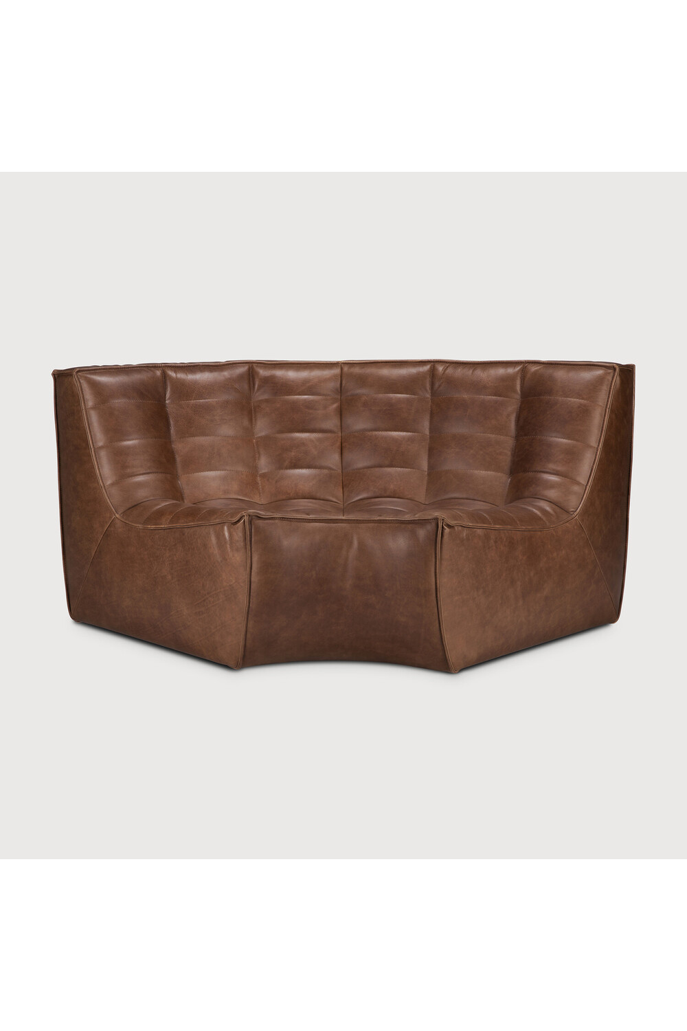   Brown Leather Modular Sofa | Oroa.com