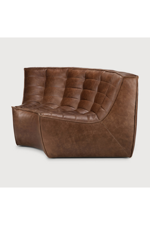   Brown Leather Modular Sofa | Oroa.com