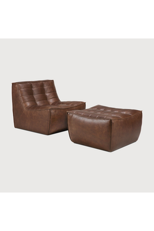   Brown Leather Modular Sofa | Oroa.com