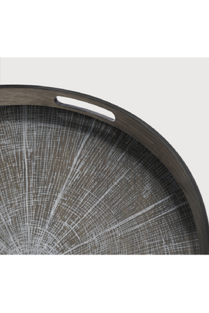   Round Hand-Painted Wood Tray | Oroa.com