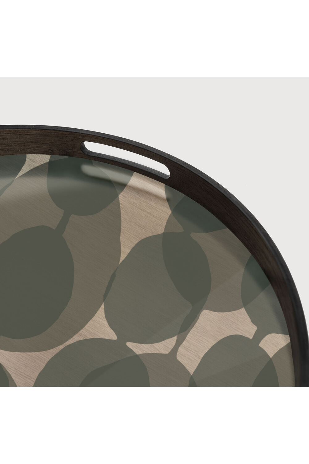   Green Printed Round Glass Tray | Oroa.com