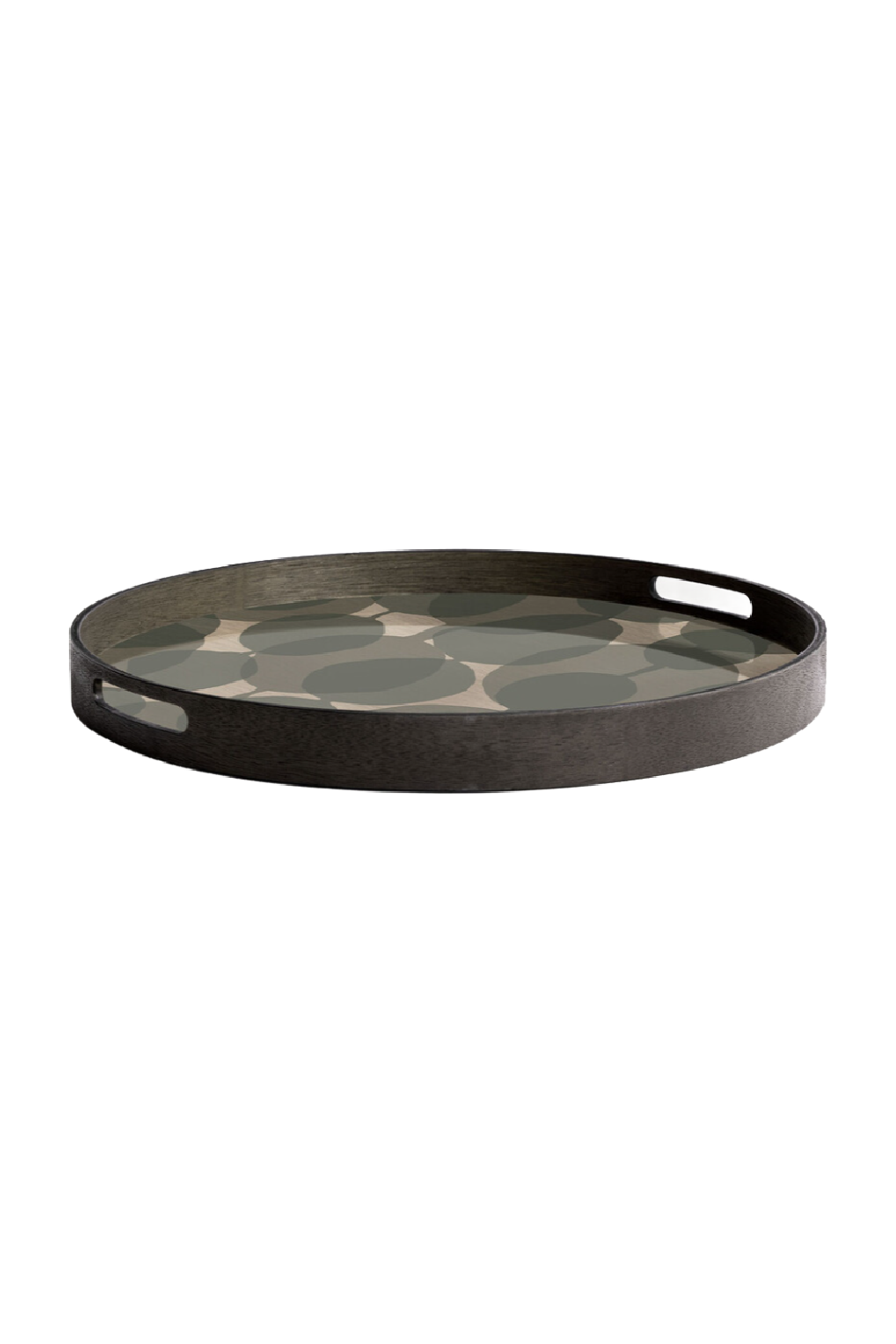   Green Printed Round Glass Tray | Oroa.com