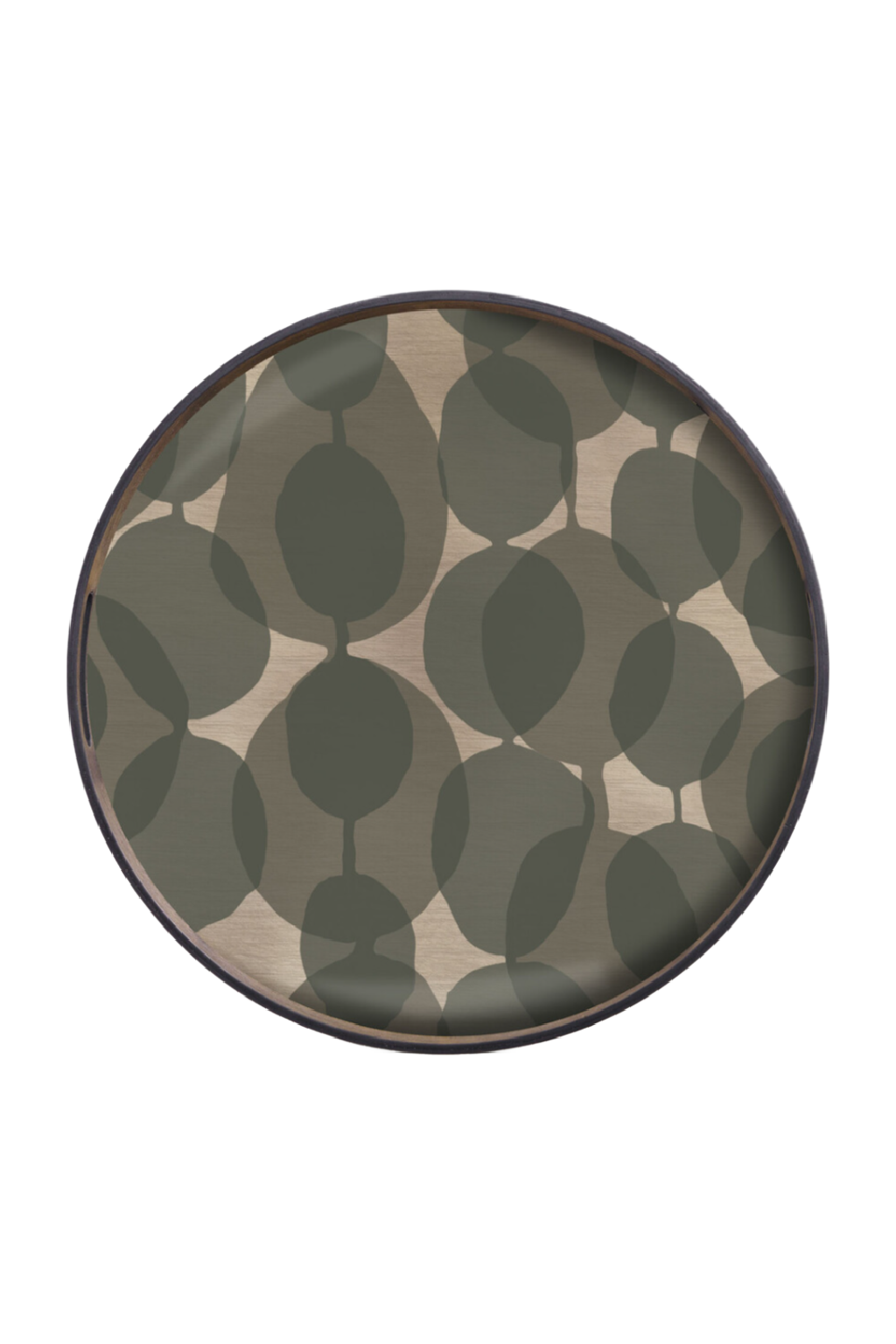   Green Printed Round Glass Tray | Oroa.com