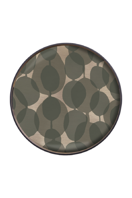   Green Printed Round Glass Tray | Oroa.com