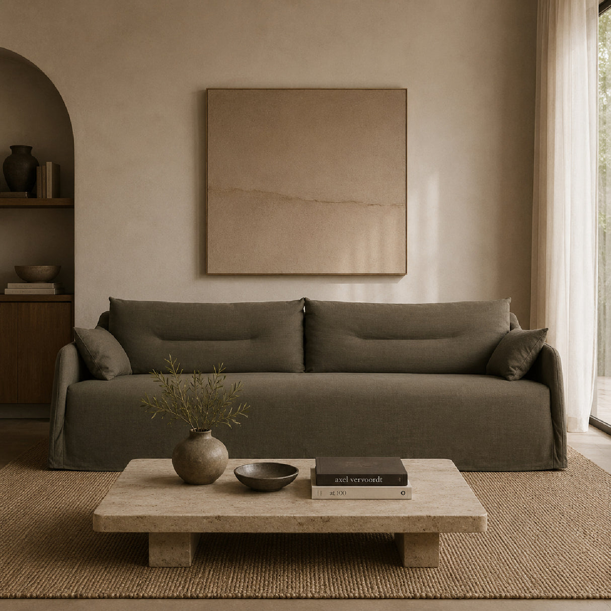   Linen Blend Sofa | Oroa.com