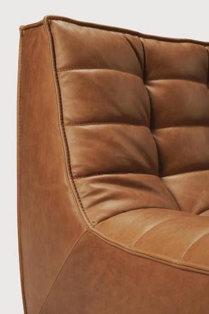   Brown Leather 3-Piece Modular Sofa | Oroa.com