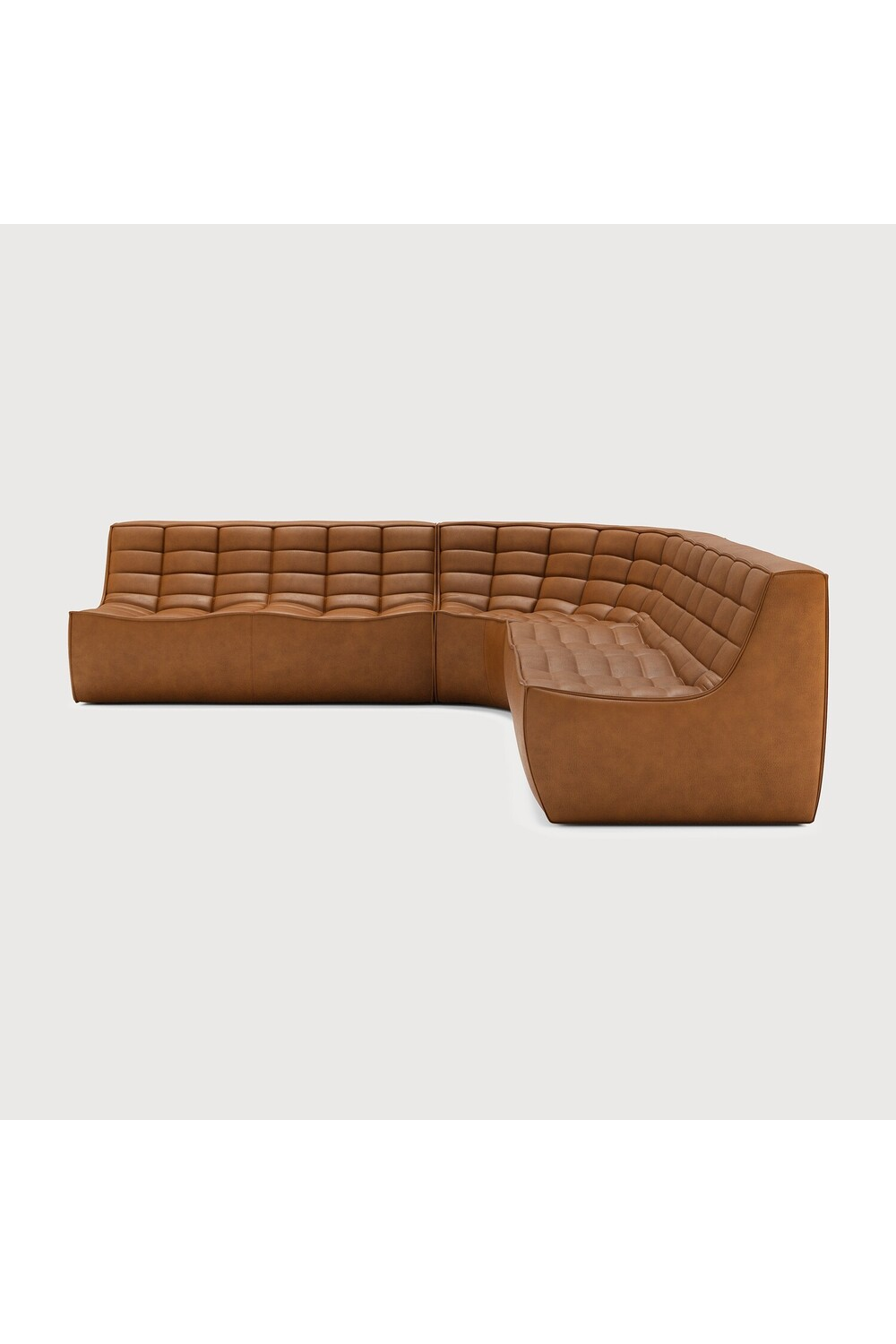  Brown Leather Modular Sofa Set | Oroa.com