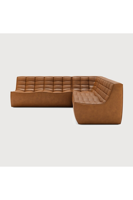   Brown Leather Modular Sofa Set | Oroa.com