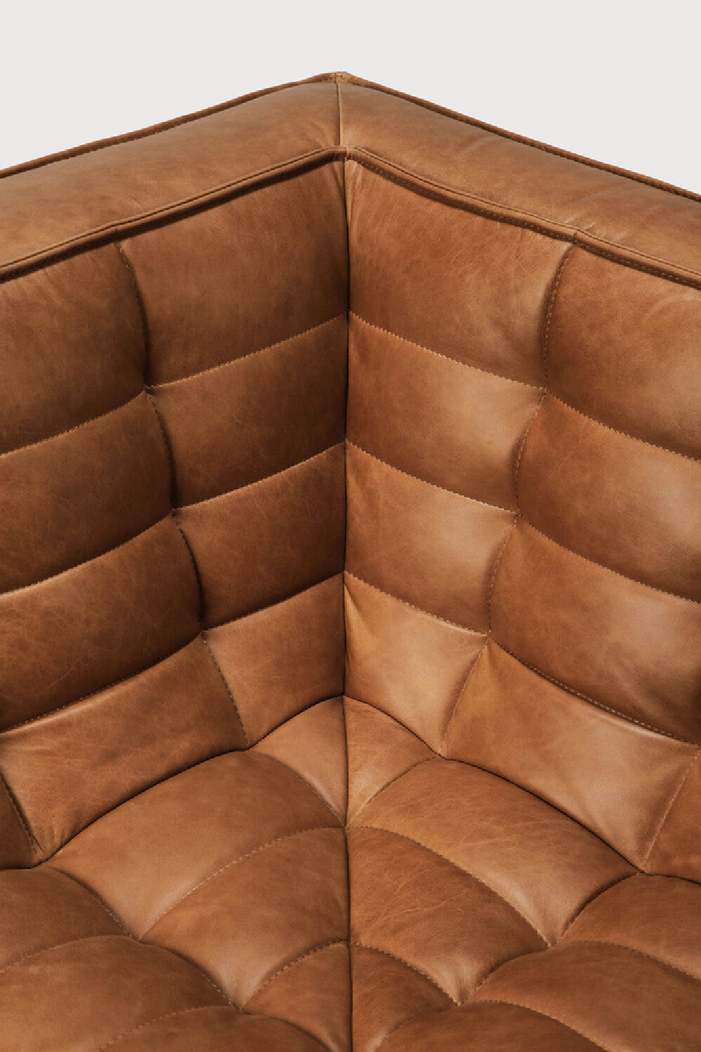   Brown Leather Modular Sofa Set | Oroa.com