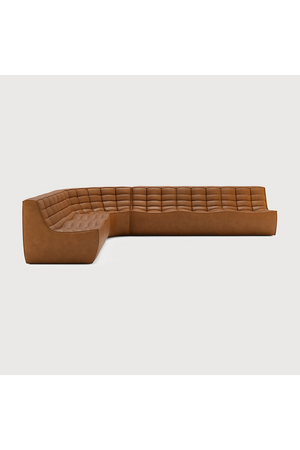   Brown Leather Modular Sofa | Oroa.com