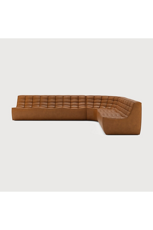   Brown Leather Modular Sofa | Oroa.com