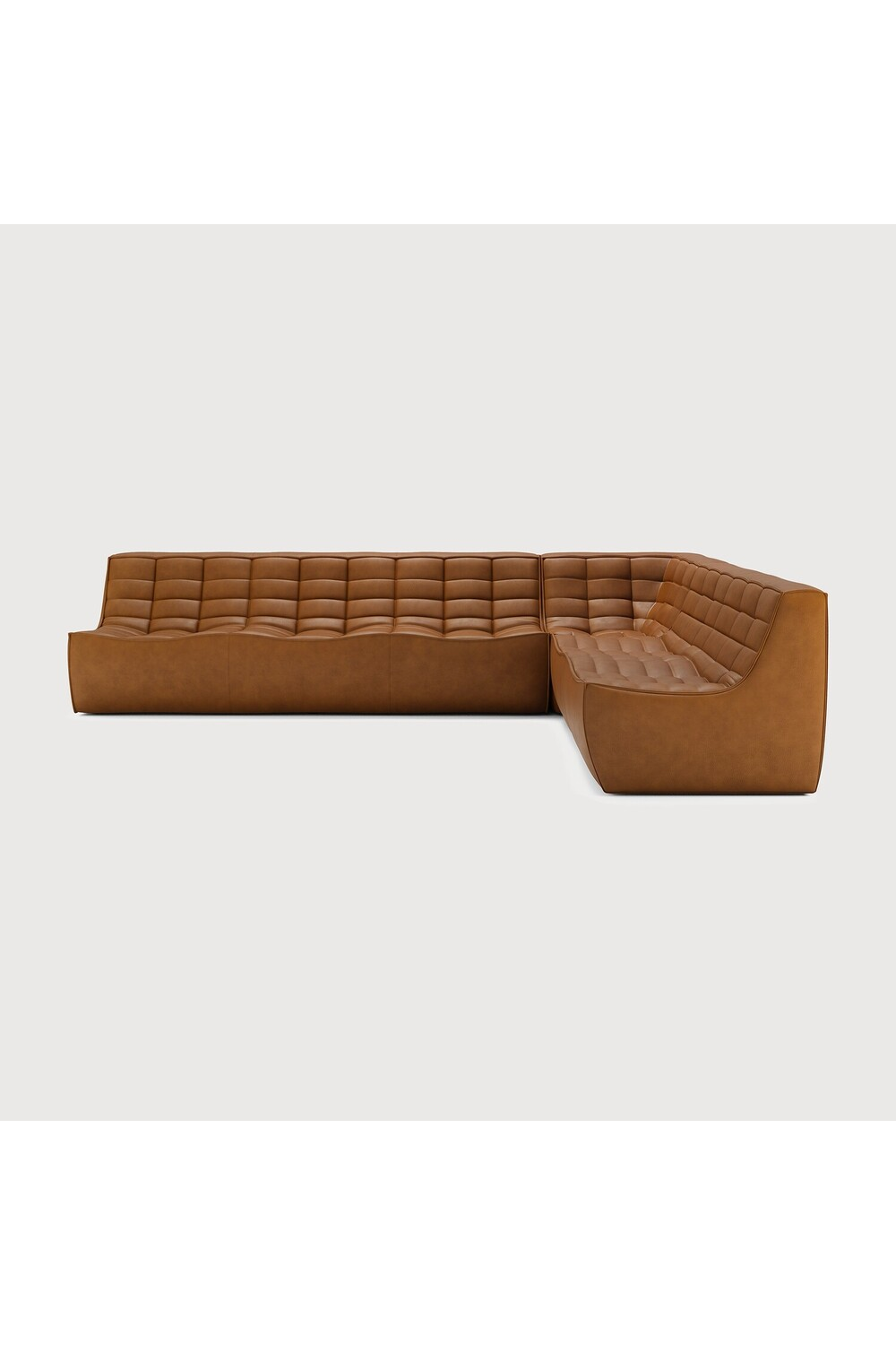   Brown Leather Modular Sofa | Oroa.com