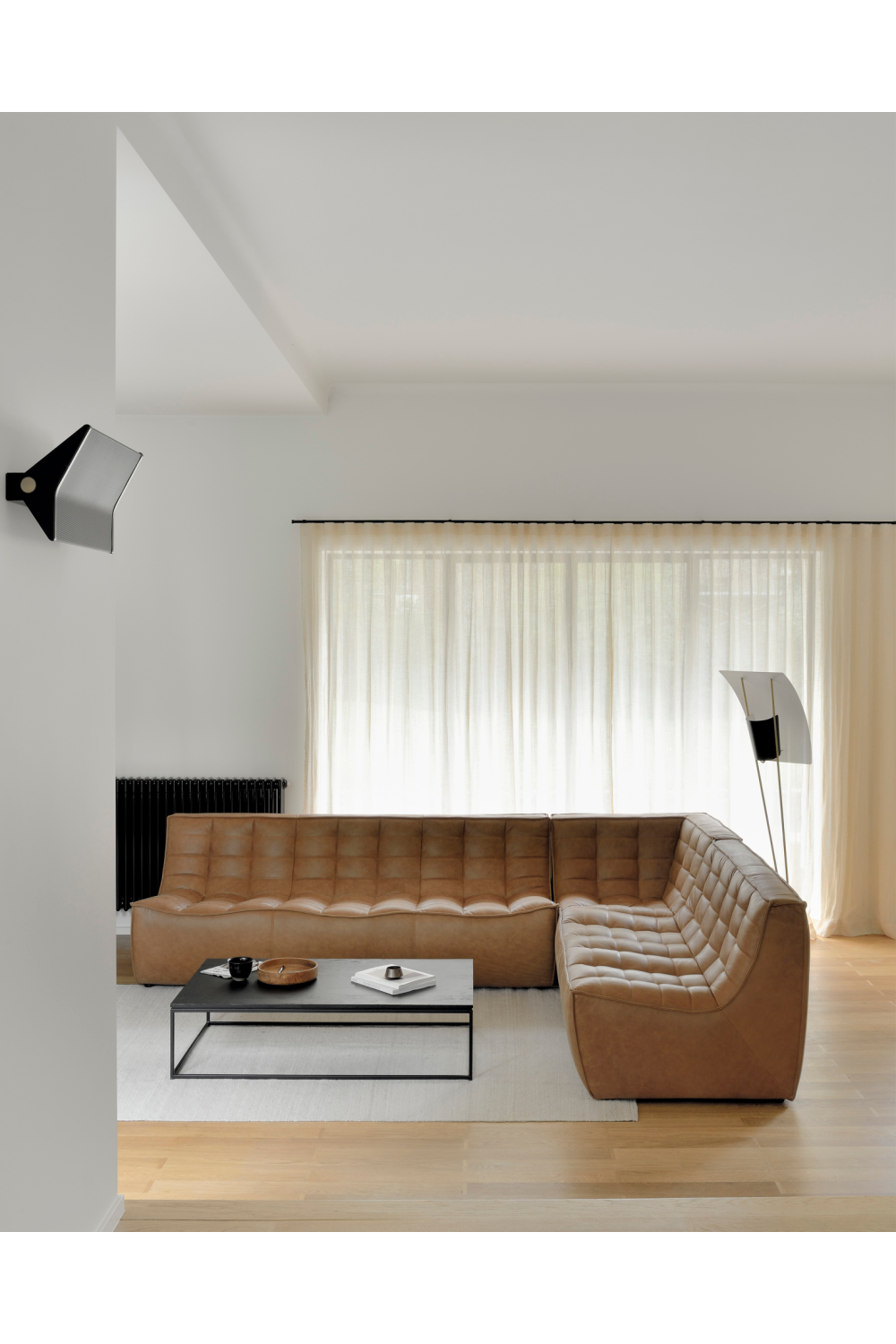   Brown Leather Modular Sofa | Oroa.com