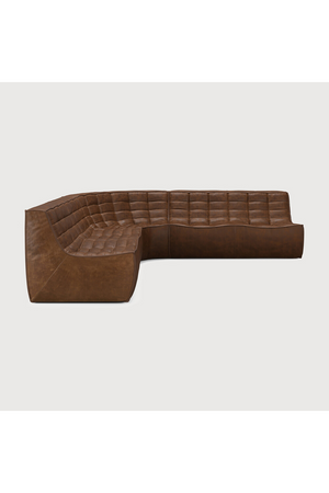   Dark Brown Leather Modular Sofa Set | Oroa.com