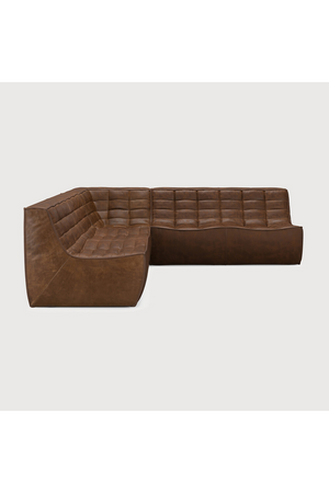   Dark Brown Leather Modular Sofa Set | Oroa.com
