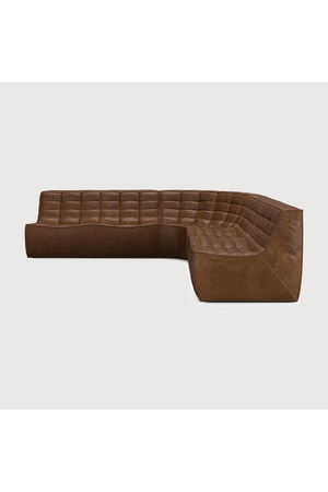   Dark Brown Leather Modular Sofa Set | Oroa.com
