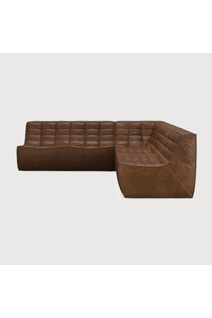   Dark Brown Leather Modular Sofa Set | Oroa.com