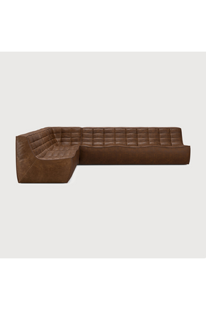   Dark Brown Leather Modular Sofa | Oroa.com