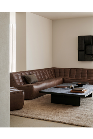   Dark Brown Leather Modular Sofa | Oroa.com