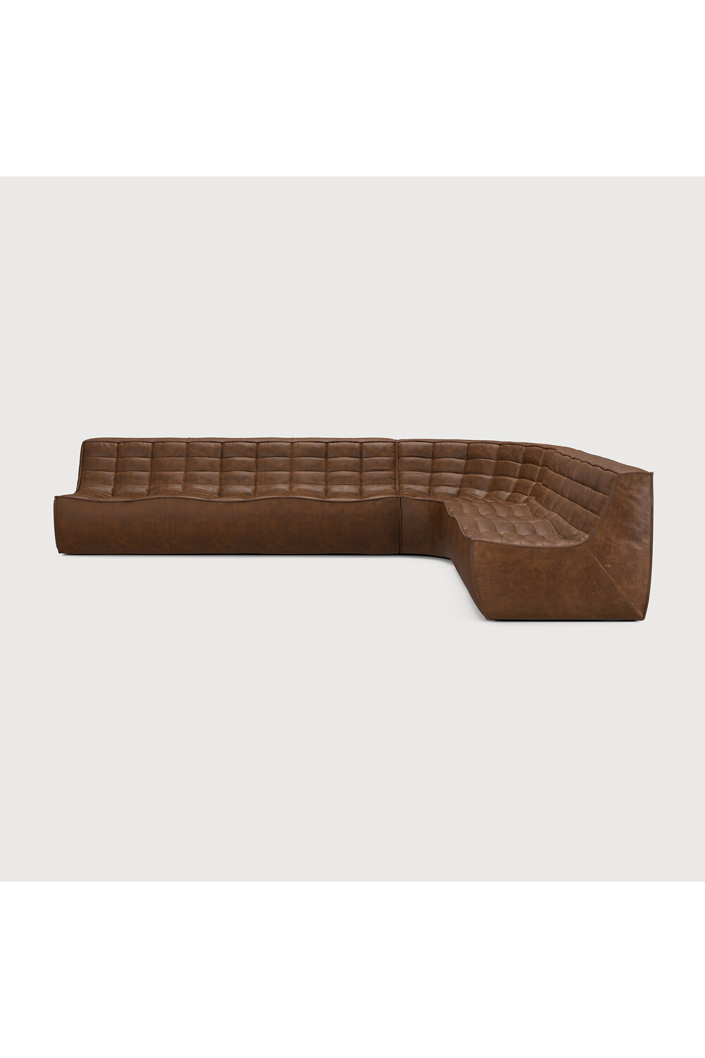   Dark Brown Leather Modular Sofa | Oroa.com