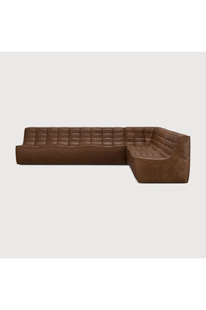   Dark Brown Leather Modular Sofa | Oroa.com
