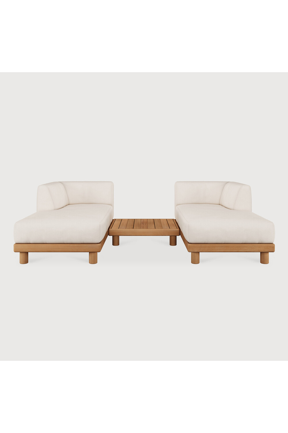   White Outdoor Chaise Lounge with Table | Oroa.com