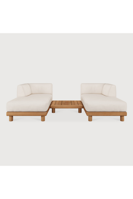   White Outdoor Chaise Lounge with Table | Oroa.com