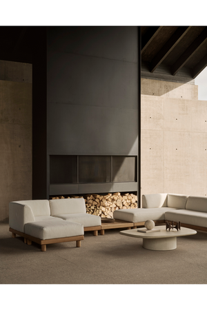   White Outdoor Chaise Lounge with Table | Oroa.com