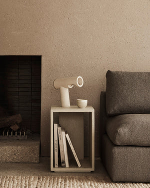   White Microcement Bedside Table | Oroa.com