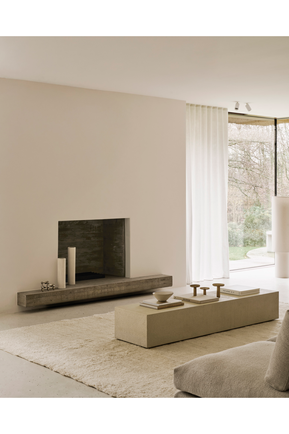   White Cement Floor Shelf | Oroa.com