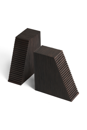   Varnished Mahogany Book Ends (2) | Oroa.com