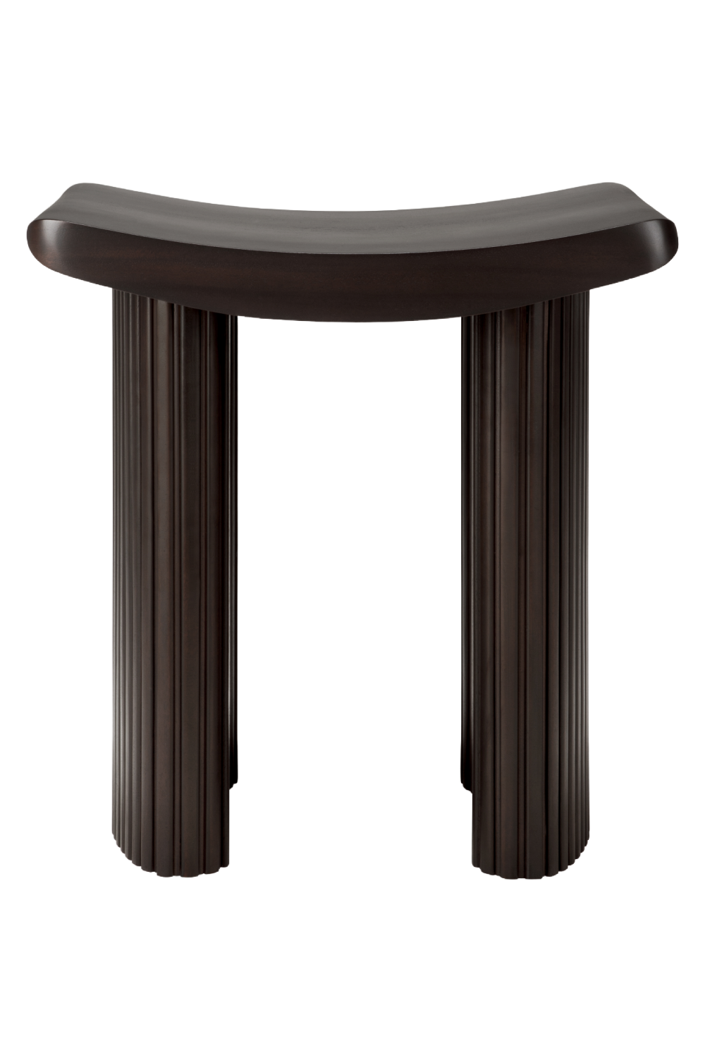   Brown Mahogany Curved Stool | Oroa.com