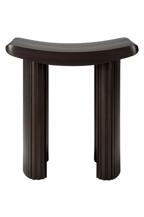  Brown Mahogany Curved Stool | Oroa.com