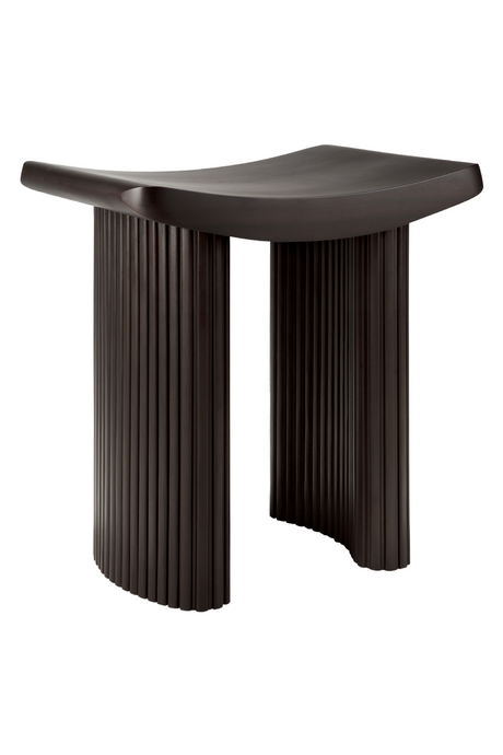   Brown Mahogany Curved Stool | Oroa.com