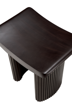   Brown Mahogany Curved Stool | Oroa.com