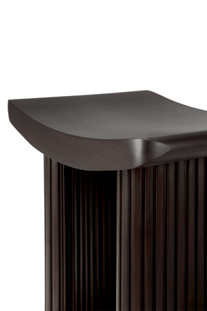   Brown Mahogany Curved Stool | Oroa.com