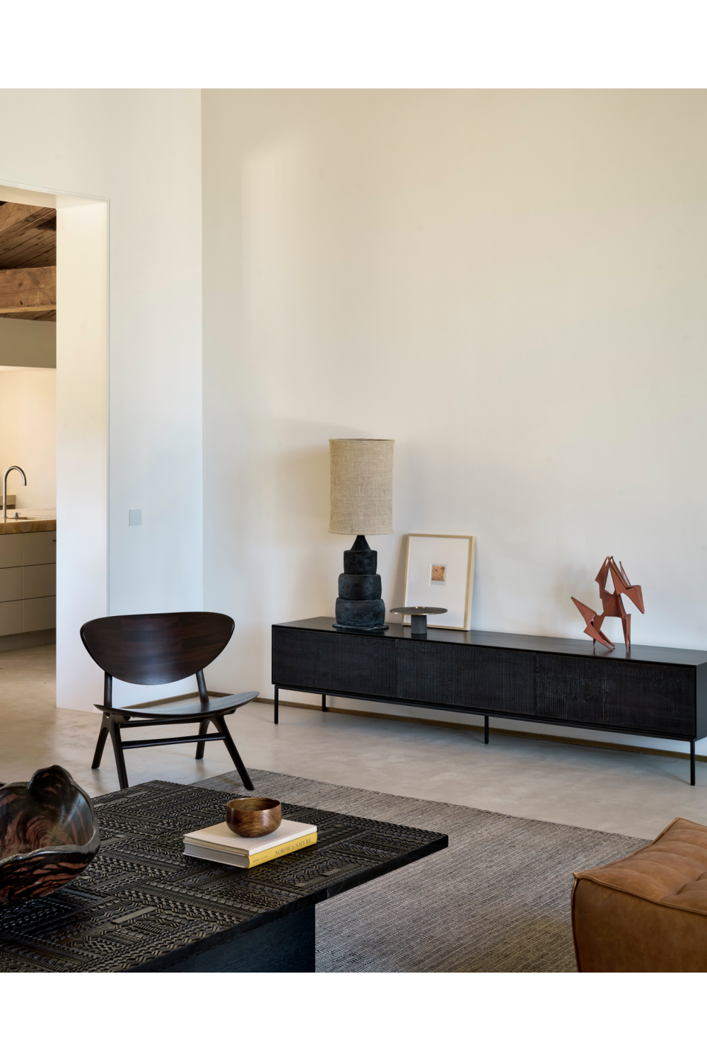   Mahogany Curved Lounge Chair | Oroa.com