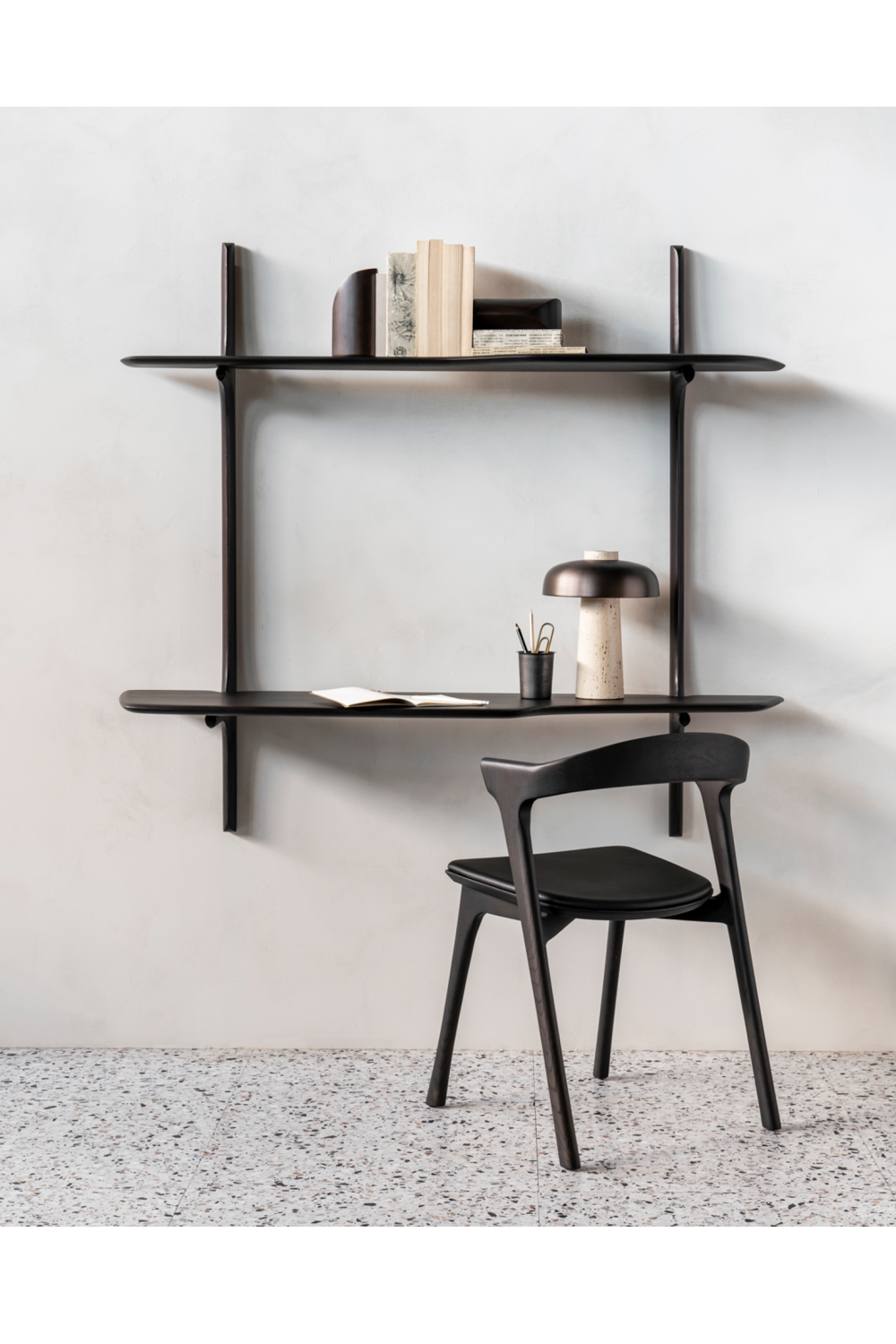   Curved Wood Wall-mounted Desk | Oroa.com