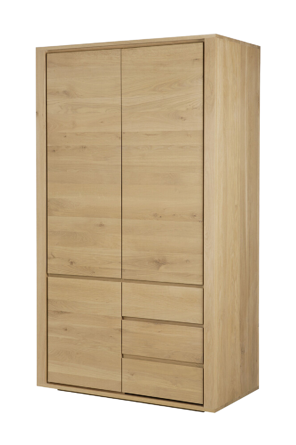   3-Door Oak Wood Wardrobe Cabinet | Oroa.com